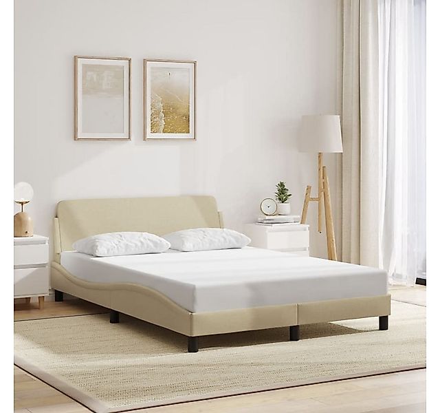 furnicato Bettgestell "Dover" Creme 120x200 cm Stoff (1-tlg) günstig online kaufen
