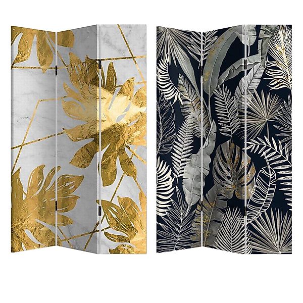 HTI-Living Paravent Paravent Gold Silber Leaves günstig online kaufen