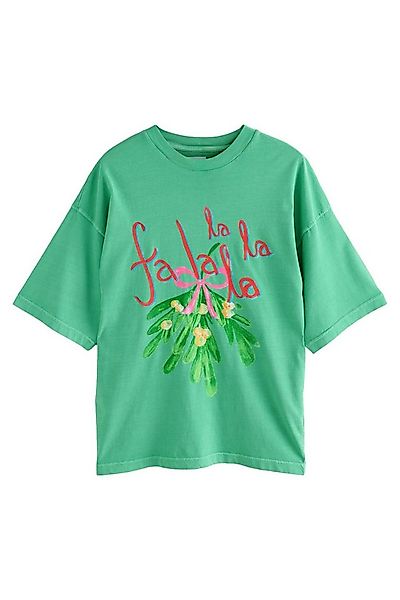 Next Print-Shirt Festliches T-Shirt mit Grafik, Fa La La (1-tlg) günstig online kaufen