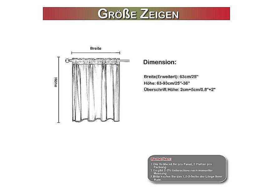 Jibenhome Gardine Kurzer Vorhang 2er-Set Weihnachtsvorhänge aus goldfarbene günstig online kaufen