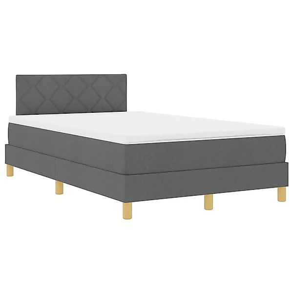 vidaXL Boxspringbett mit Matratze Dunkelgrau 120 x 200 cm Stoff 3338987 günstig online kaufen