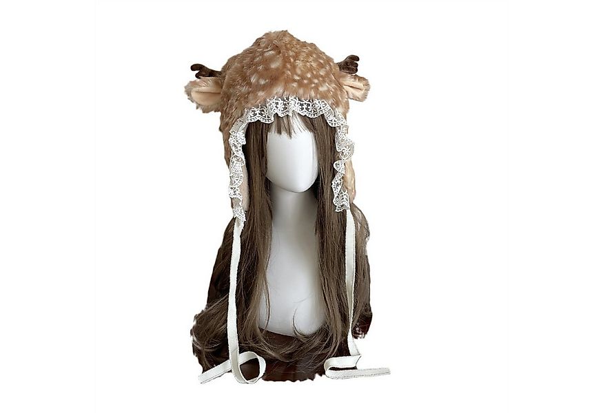 autolock Fellimitatmützen Süße Elchmütze Frauen, Plüschsimulation, Spitze ( günstig online kaufen