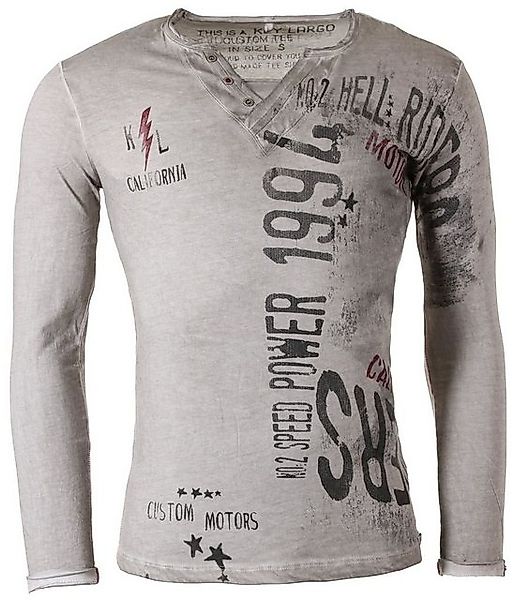 Key Largo Langarmshirt für Herren Speed button vintage Look MLS00034 V-Ausc günstig online kaufen