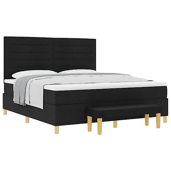 vidaXL Boxspringbett mit Matratze Schwarz 180 x 200 cm Stoff 3344242 günstig online kaufen