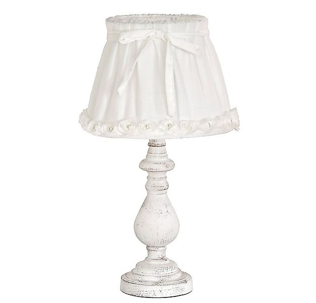 Grafelstein Tischleuchte Tischlampe ROSY DREAMS weiß mit kleinen Stoffrosen günstig online kaufen