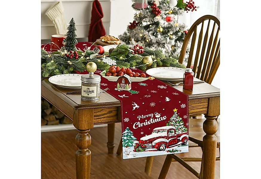 LAPAPRO Tischläufer Weihnachtlicher Tischläufer aus Leinen, festliche Tisch günstig online kaufen