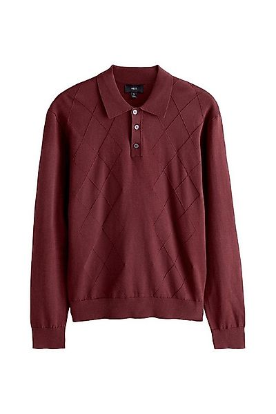 Next Langarm-Poloshirt Langärmeliges Polo-Shirt aus Feinstrick (1-tlg) günstig online kaufen