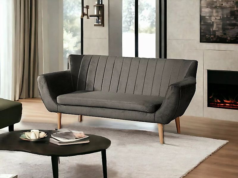 Compleo 2-Sitzer Sofa mit hohen Beinen, Velours-Sofa TULIO, Breite: 160, Ko günstig online kaufen