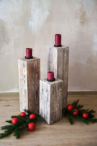 VIVANNO Bodenwindlicht Holz LUMIRA Säule - günstig online kaufen