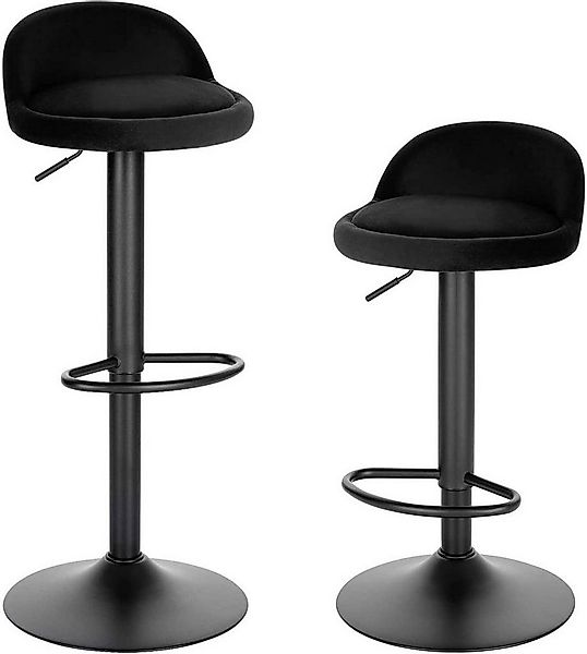 EUGAD Barhocker (2 St), 120kg belastbar höhenverstellbar Samt Metall günstig online kaufen