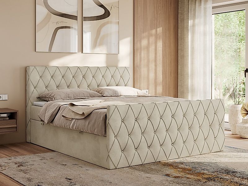 MKS MÖBEL Boxspringbett MIREN DUO (Set, Packung, Kopfteil, Topper T25, 7 Hä günstig online kaufen