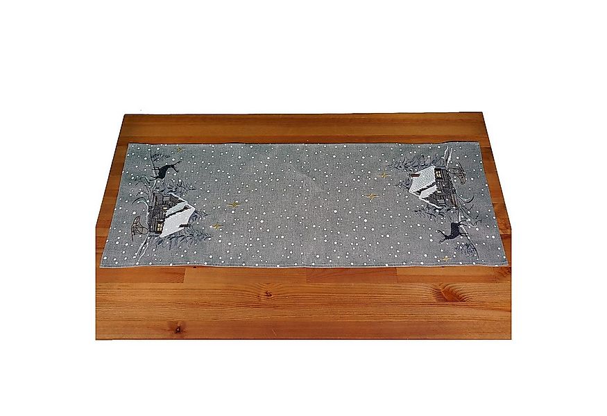 texpot Tischdecke Tischläufer Stickerei Winterwald Weihnachtsdekoration Win günstig online kaufen
