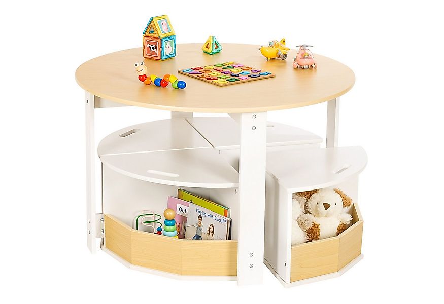 Yorbay Kindersitzgruppe Groß mit vielem Stauraum, 4 multifunktionaler Stühl günstig online kaufen