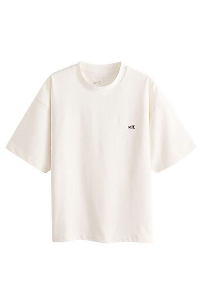 self T-Shirt Schweres Rundhals-T-Shirt mit Grafik aus Baumwolle (1-tlg) günstig online kaufen