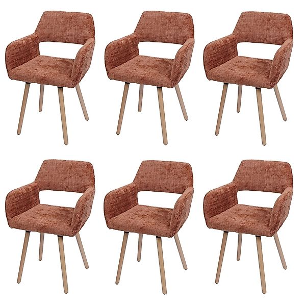 MCW Esszimmerstuhl A50 II 6er-Set Terrakotta Stoff/Textil Chenille 465g/m² günstig online kaufen