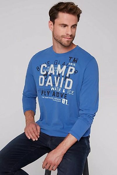 CAMP DAVID Langarmshirt mit mehreren Prints günstig online kaufen