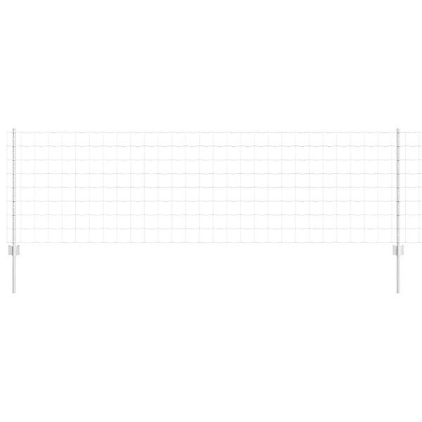 vidaXL Zaun mit Pfosten Silber 0,8 x 10 m Stahl 3336178 günstig online kaufen