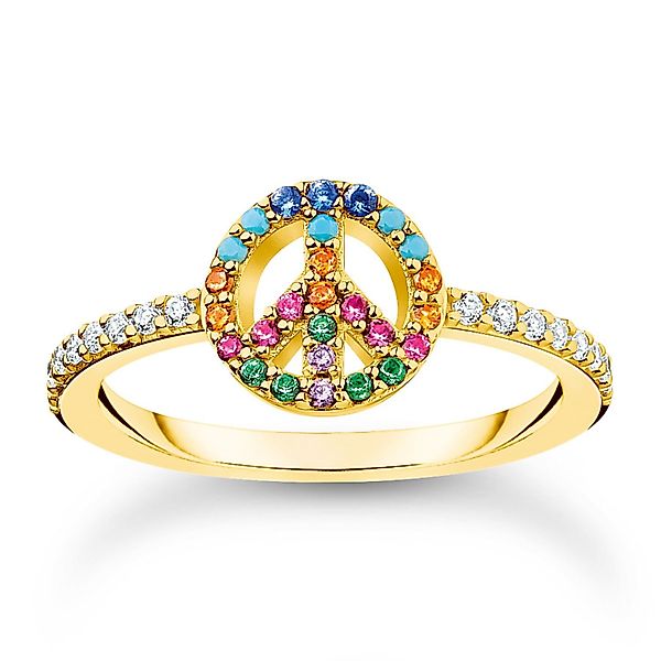 THOMAS SABO Silberring Peace Goldfarben Bunte günstig online kaufen