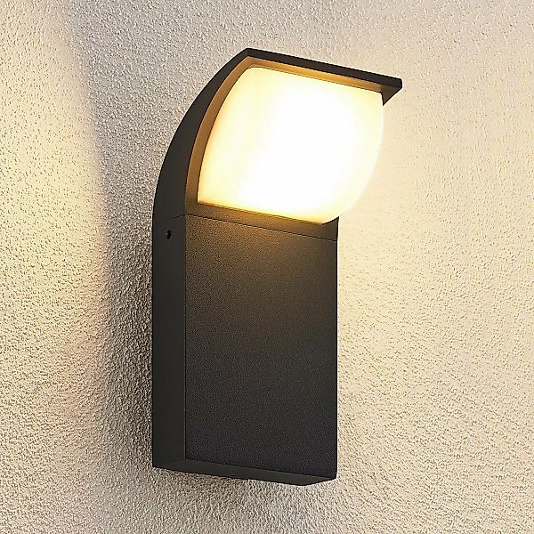 Lucande LED-Außenwandleuchte Tinna, 20 cm, anthrazit, IP65 günstig online kaufen