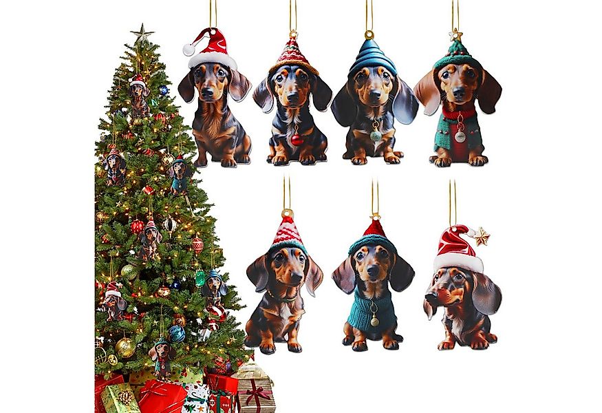 Bundviel Dekohänger 7stk Dackel Anhänger Schmecken Weihnachtsdeko Hunde Hän günstig online kaufen