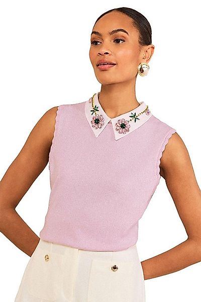 Love & Roses Blusentop Love & Roses Strickoberteil mit verziertem Kragen (1 günstig online kaufen