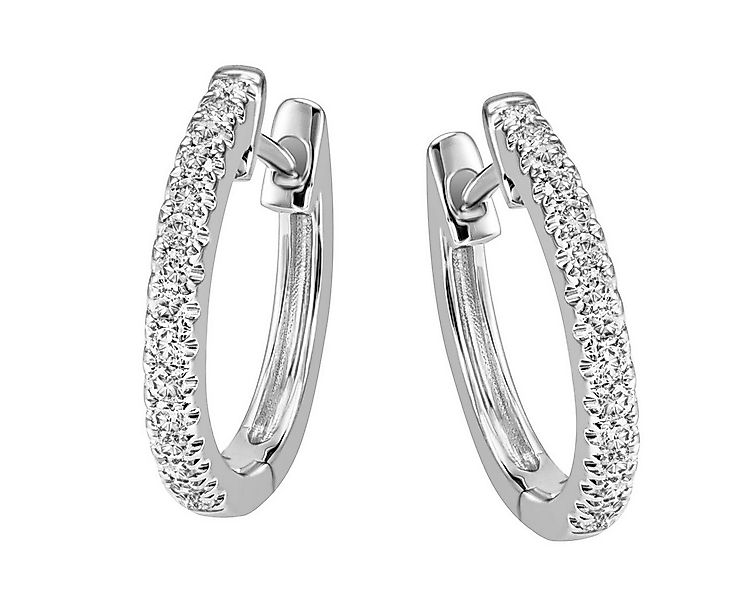 Reflexion Diamonds Klappcreolen rund aus 585/750 Gelb- oder Weißgold, Brill günstig online kaufen