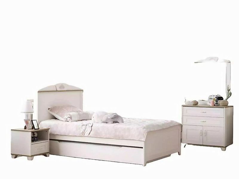 JVmoebel Jugendbett Holzbett Funktionsbett Ausziehbares Kinderbett Bett 120 günstig online kaufen