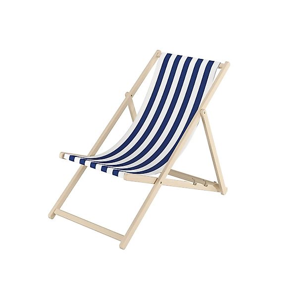 Erst-Holz Gartenliege Strandstuhl Holzstuhl aus Buche 10-100 Blauweiß Strei günstig online kaufen