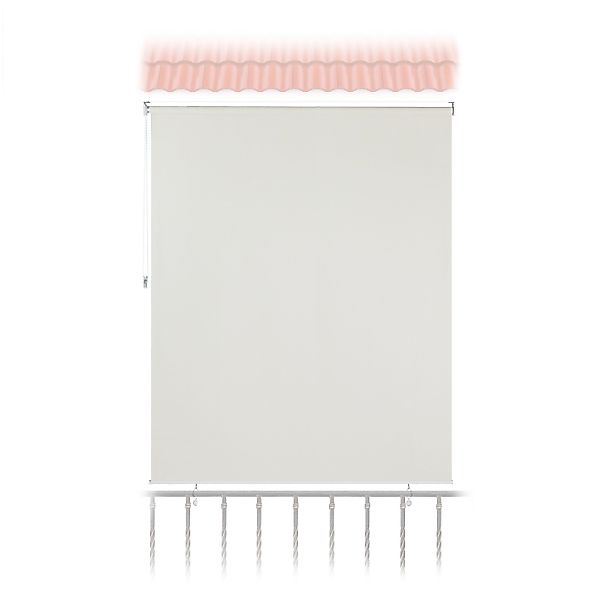 relaxdays Balkonsichtschutz Beige Senkrechtmarkise mit Seilzug günstig online kaufen