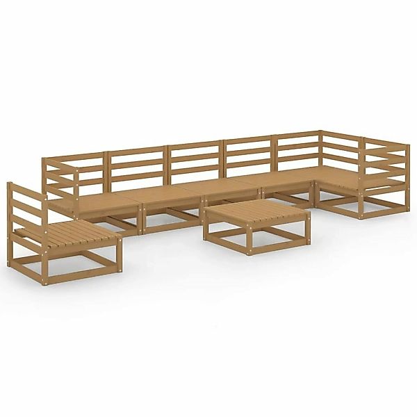 vidaXL 8-tlg Garten-Lounge-Set Honigbraun Massivholz Kiefer Modell 12 günstig online kaufen