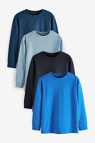Next Langarmshirt 4 x Langarmshirts mit Hirschstickerei (4-tlg) günstig online kaufen