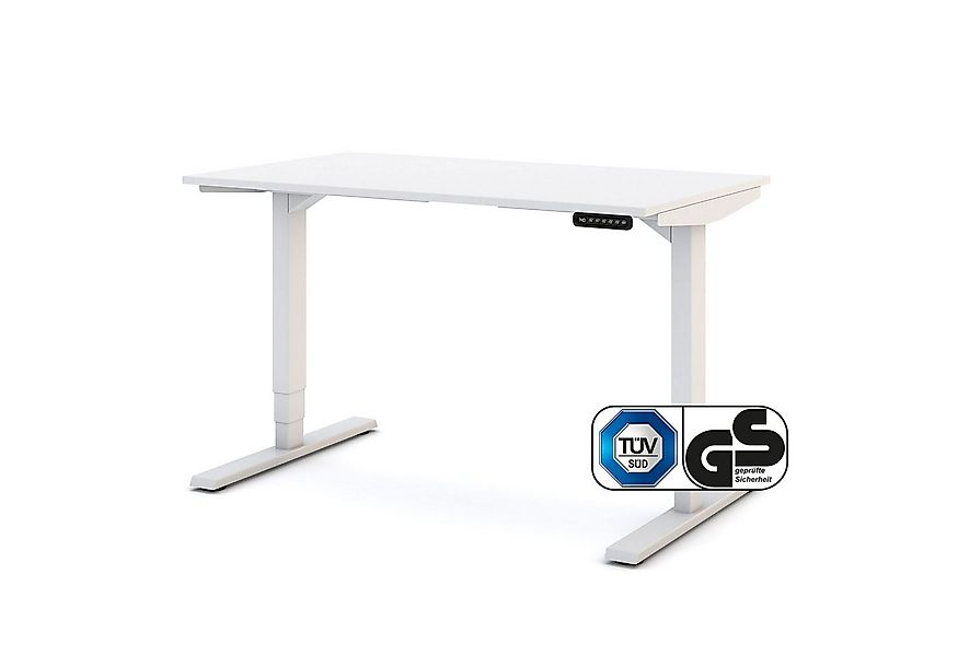 ASSMANN Büromöbel Schreibtisch Y-LINE (120x70cm Weiß Kollisions-Schutz, Ele günstig online kaufen