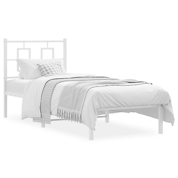 vidaXL Metallbett ohne Matratze mit Kopfteil Weiß 75x190 cm 374280 günstig online kaufen
