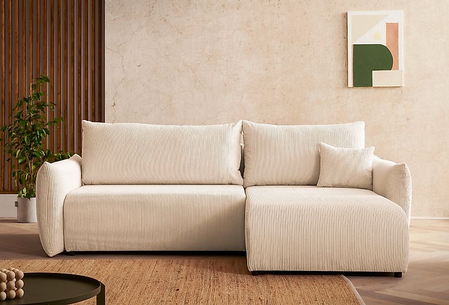 INOSIGN Ecksofa »MAVAS Schlafsofa mit Bettkasten, L-Form,«, ca.257/127cm (L günstig online kaufen
