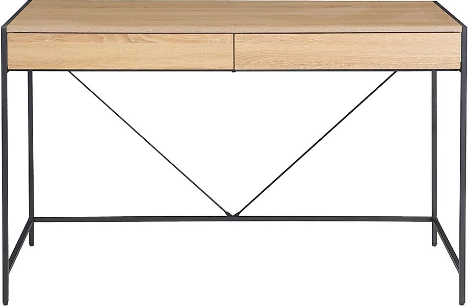 INOSIGN Schreibtisch "Endre", stabiles Metallgestell, 2 Schubladen, grifflo günstig online kaufen