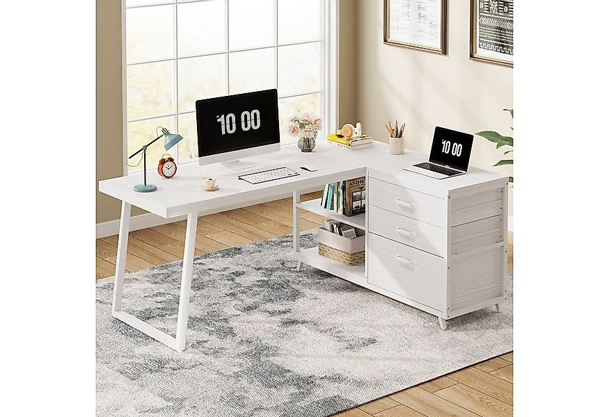 Tribesigns Eckschreibtisch 135 x100 cm PC Schreibtisch, L-förmiger Computer günstig online kaufen