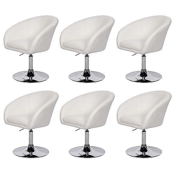 MCW Esszimmerstuhl F19 6er-Set Kunstleder Weiß günstig online kaufen