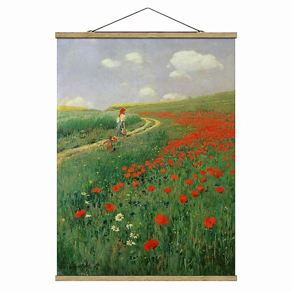 Stoffbild Blumen mit Posterleisten - Hochformat Pál Szinyei-Merse - Sommerl günstig online kaufen