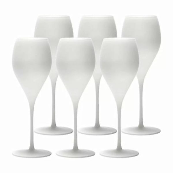 PRESTIGE Champagnerglas matt-weiß 345 ml 6er Set Sektgläser günstig online kaufen