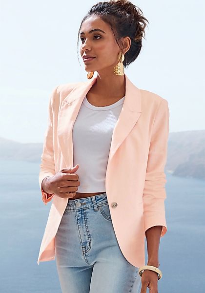 LASCANA Jackenblazer, aus Leinenmix, Damenblazer mit Reverskragen, Business günstig online kaufen