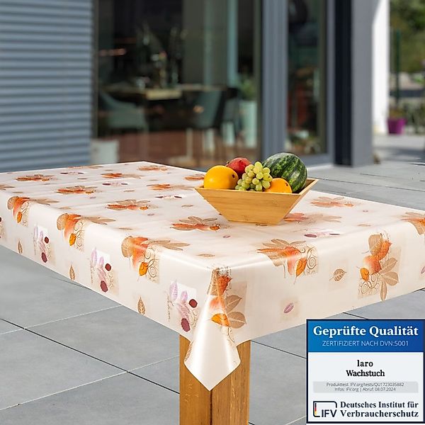 laro Tischdecke Wachstuch-Tischdecken Abwaschbar Herbstblätter braun günstig online kaufen