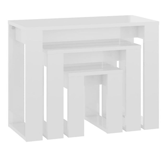 DOTMALL Beistelltisch Satztische 3-tlg. Hochglanz-Weiß Holzwerkstoff günstig online kaufen
