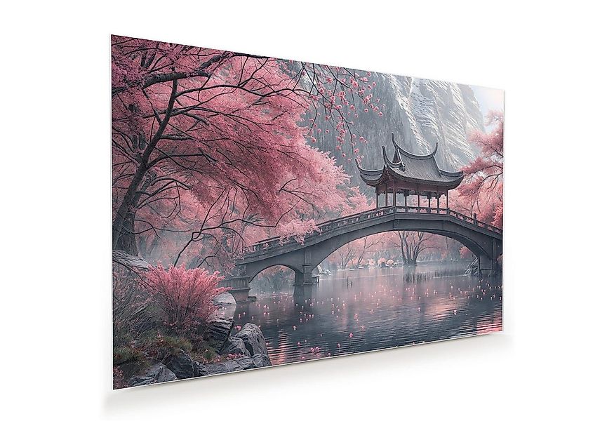 Primedeco Glasbild Wandbild Japanischer Garten mit Aufhängung, Bergwelten & günstig online kaufen
