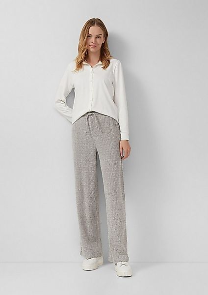 s.Oliver Chinos Hose Strukturierte Wide-Leg-Hose mit Tunnelzug günstig online kaufen
