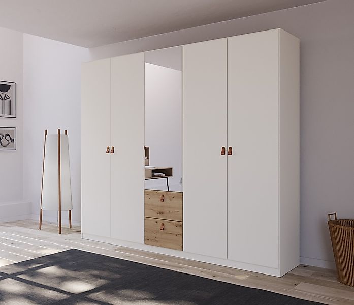 rauch Drehtürenschrank »Homey by Quadra Spin«, mit cognacbraunen Ledergriff günstig online kaufen