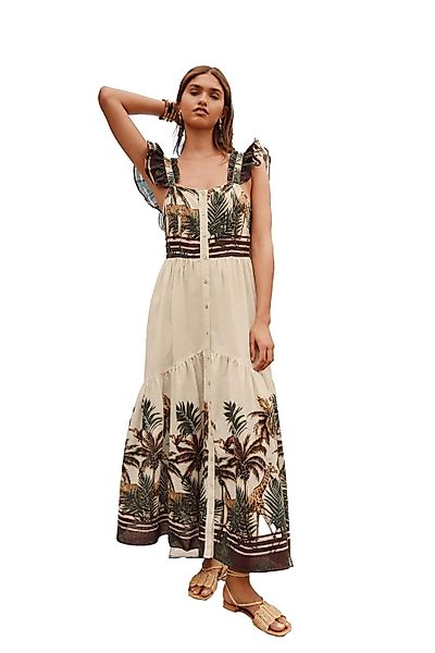Next Maxikleid Gestuftes Boho-Maxikleid mit Flatterärmeln günstig online kaufen
