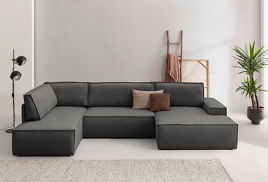 Home affaire Wohnlandschaft "SHERWOOD 329 cm, U-Form, Schlafsofa,", Schlaff günstig online kaufen