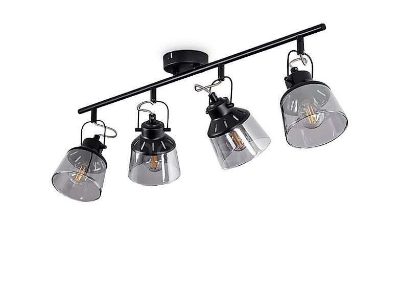 hofstein Deckenleuchte »Rimini« moderne Deckenlampe aus Metall/Glas in Schw günstig online kaufen