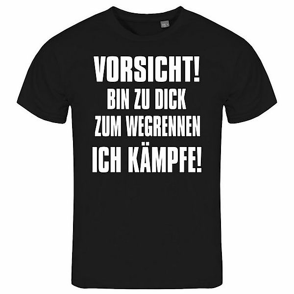 deinshirt Print-Shirt Herren T-Shirt Vorsicht bin zu dick zum wegrennen ich günstig online kaufen