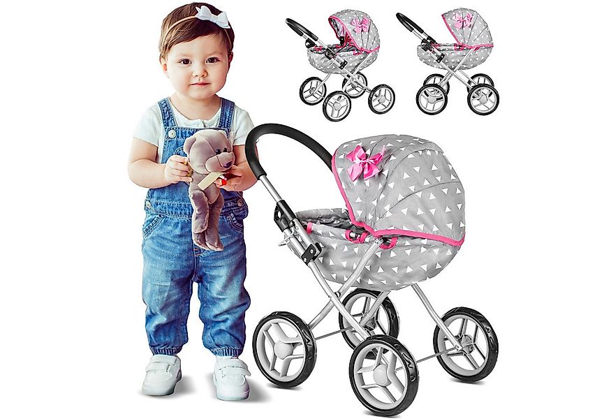 kinderplay Puppenwagen Puppenwagen ab 1 2 3 Jahre, Kinderwagen Spielzeug, ( günstig online kaufen